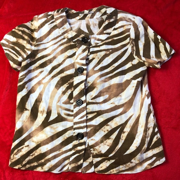 JM Collection Tops - JM COLLECTION size 6P 💯 linen good condition